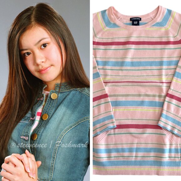 Vintage Y2K GAP 04 Striped Sweatshirt ASO Cho Chang - Picture 3 of 10